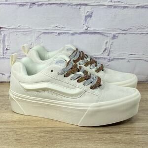 Vans Knu Stack Platform Sneakers Women's 9.5 Men's 8 White Multi Suede NEW